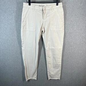 Frank & Eileen Blackrock Utility Pants Women’s 4 30x26 Chalk Italian Twill $298